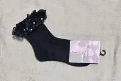 新品☆しまむら×青木美沙子　m♡petit のレースパールリボンソックス（靴下）