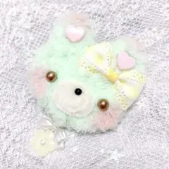 ♡ふわふわモールの2wayヘアクリップ(ブローチ)♡ くまちゃん　ハンドメイド