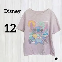 ★Disney【12】ディズニー Tシャツ クルーネック スティッチ ピンクのサムネイル