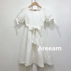 Areeam ジャガード リボン ワンピース 白 F 菅本裕子プロデュースのサムネイル