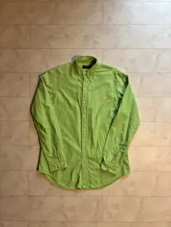 美品 Polo Ralph Lauren 長袖シャツ M ライムグリーン