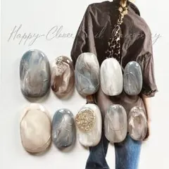 ☆A-496☆ネイルチップ アースカラーの鉱石ニュアンスネイル