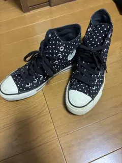 美品　コンバースハイカット　ブラックドット　25.5cm オールスター