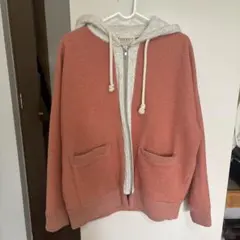 ROIAL ジップアップパーカー ピンク グレーのサムネイル