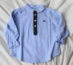 新品・タグ付★familiar★男の子　長袖シャツ　ブルー　自動車刺繍　90㎝
