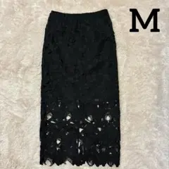 FRAY I.D　レースロングスカート　タイト　M ブラック