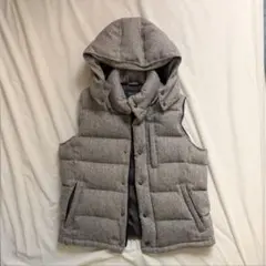 UNITED ARROWS ダウンベスト ヘリンボーン柄 脱着可能フード付