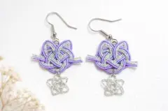 水引　猫✕星☆あわじ結びアレンジ♪ピアス