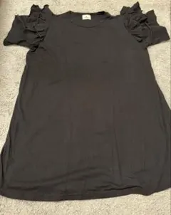 merry jenny フリルスリーブ Tシャツ ワンピース ブラックのサムネイル
