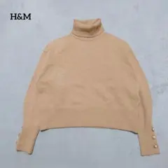 A3-4070　ニット/セーター　タートルネック　袖口ボタン　S【H&M】