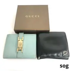 GUCCI グッチ 二つ折り財布 2点セット ジャッキー GGロゴ レザー