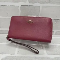 未使用品)大人気、コーチ、長財布、ミドルサイズ、オールレザー、シボ 