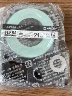TEPRA 白 24mm 黒インクテープ