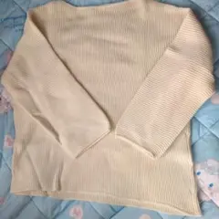 UNIQLO アイボリー リブ編みニット L