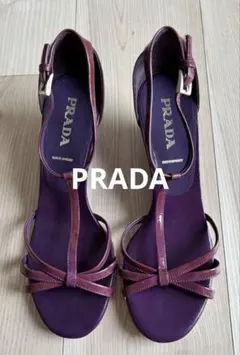 PRADA プラダ ウェッジソール Tストラップ サンダル 23.5cmのサムネイル