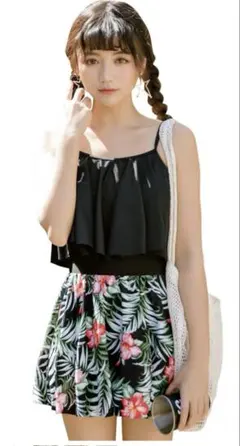 フリル付きオールインワン水着