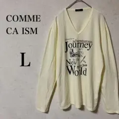 【コムサイズム 】 Vネック長袖Tシャツ カットソー L イエロー系 古着