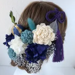 【MB】 青　水色　髪飾り　前撮り　結婚式　成人式　フォトウェディング　色打掛