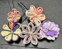 花デザイン ヘアピンセット 6本