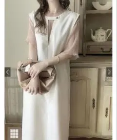 GRL Vネックジャンパースカート[dk964] アイボリー　レギュラー