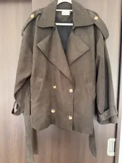ブラウン スエード ダブルブレストジャケット