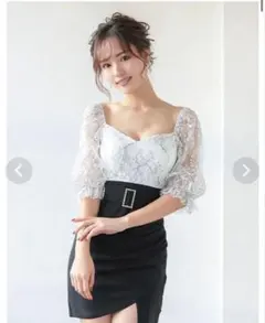 Tika シアー袖ミニキャバドレス