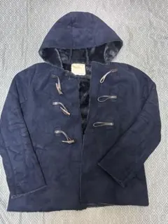 ネイビー ダッフルコート フード付き