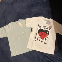 UNIQLO Tシャツ 140サイズ ライトブルー 、ホワイト