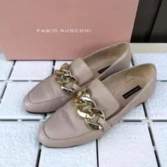 37 FABIO RUSCONI ビット ローファ　ベージュ　フラット　24のサムネイル