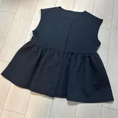coca コカ キルティングベスト ジレ M 〜L黒 ブラック