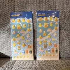 銭湯アヒル　ぷくぷくシール　ぷっくりシール　2枚組