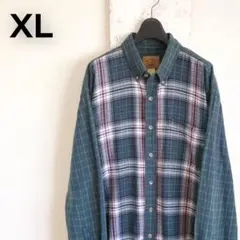 ST JOHNS BAY セントジョンズベイ　ネルシャツ XL　グリーン