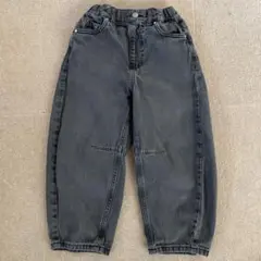 GU バレルレックジーンズ　ブラックデニム　ウエストゴム　120