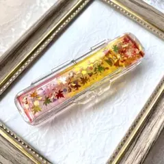 ハンドメイド★印鑑ケース レジン ホログラム 秋色