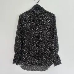Theory セオリー　ドット柄シースルー長袖シャツ