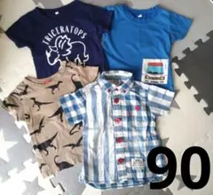 90cm　Ｔシャツ　３枚セット　ベビードール　恐竜のサムネイル