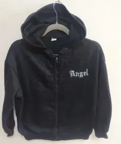SHIIN シーイン ブラック フルジップパーカー Angel刺繍付き