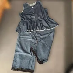 デニム セットアップ ベストとパンツ