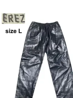 ★90s★EREZ★本革★レザーパンツ★ボトムス★ブラック★L★