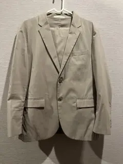 ベージュ スリムフィット テーラードジャケット　パンツ2本付き