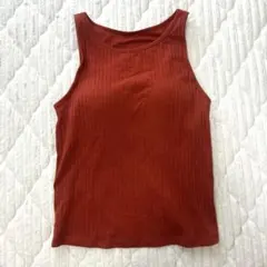 UNIQLO リブブラタンクトップ オレンジ Mのサムネイル