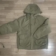 PLANET MUSIC フード付きダウンジャケット L オリーブグリーン