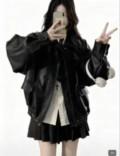 SHEIN レザージャケット 黒のサムネイル