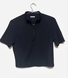 GU ジーユー ブラック ハーフジップ Tシャツ Lサイズ