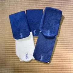 YSL タオルセット ネイビー ホワイト 5枚