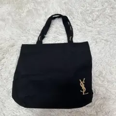 YSL イヴ・サンローラン トートバック　ロゴ刺繍　ノベルティバック　ブラック
