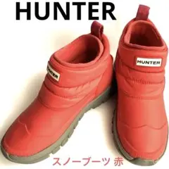 [美品HUNTER ]ハンター ✨スノーブーツ レインブーツ 赤UK3防水