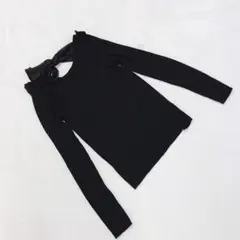 INGNI イング レディース リブニット レーヨン 長袖 リボン 肩フリル M