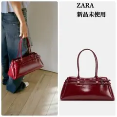 完売品 ZARA シティバックルバッグ 新品タグ付き　レッド