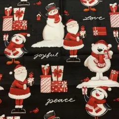 USAコットン クリスマス 黒 サンタ hobby lobby 生地